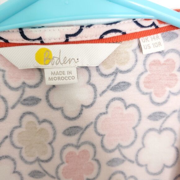 Boden Dress Womens 10 Wrap Tie Waist Frosting Floral Daisy Summer Knee Length - Picture 10 of 11